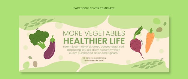 Flat design food facebook cover