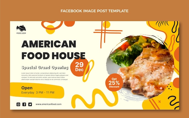 Flat design food facebook post