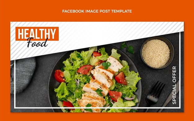 Flat design food facebook post