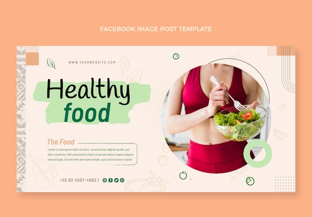 Flat design food facebook post