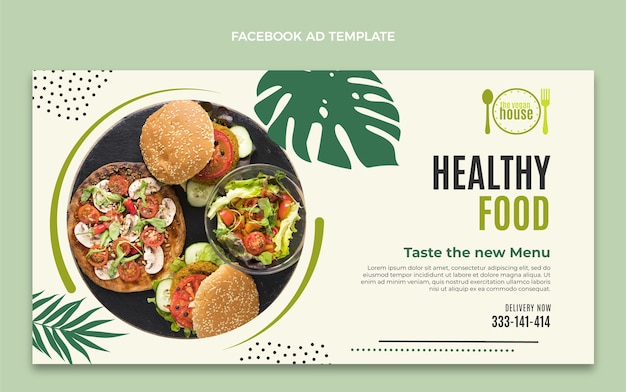 Free Vector flat design food facebook template