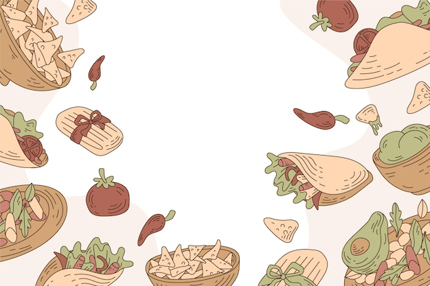 Flat design food illustration background