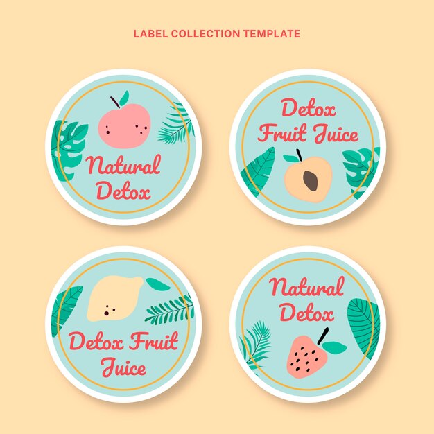 Free vector flat design food labels and badges