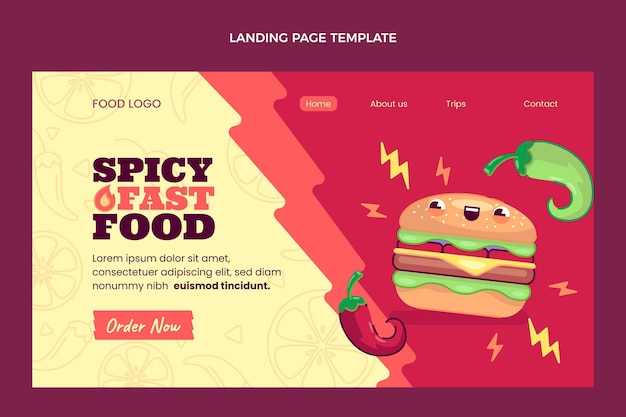 Free vector flat design of food  landing page