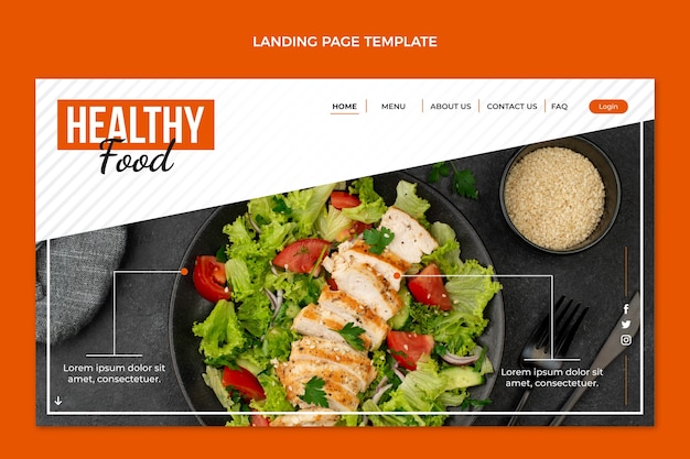 Flat design food landing page