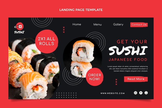 Free Vector flat design food landing page