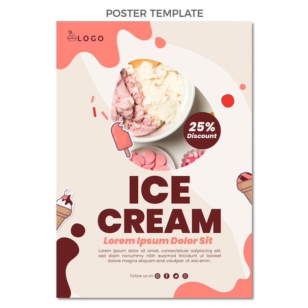 Flat design of food poster