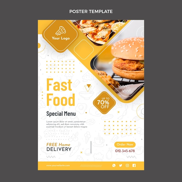 Flat design of food poster