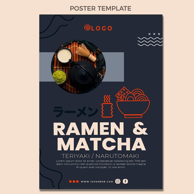 Flat design food poster