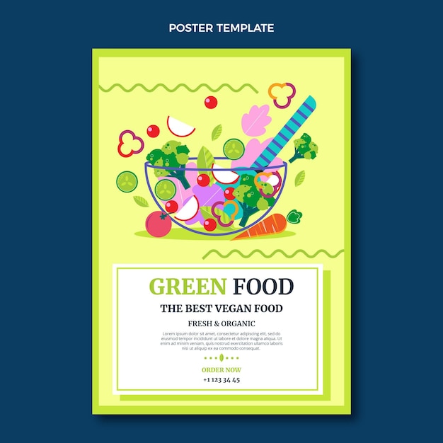 Flat design food poster