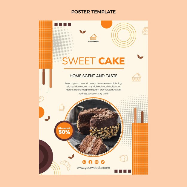 Flat design food poster