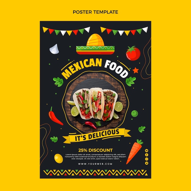 Flat design food poster