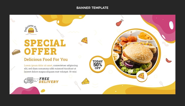 Flat design food sale background