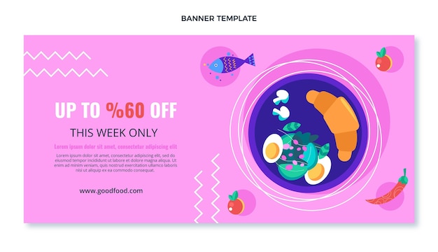 Flat design of food sale banner