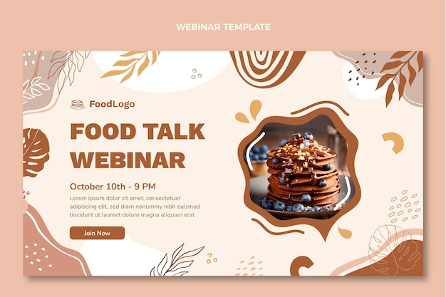 Flat design food talk webinar