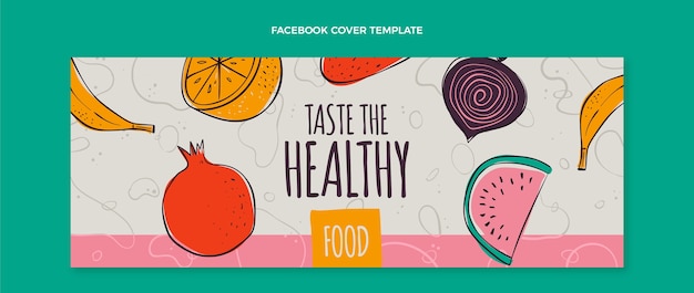 Free Vector flat design food template of facebook cover