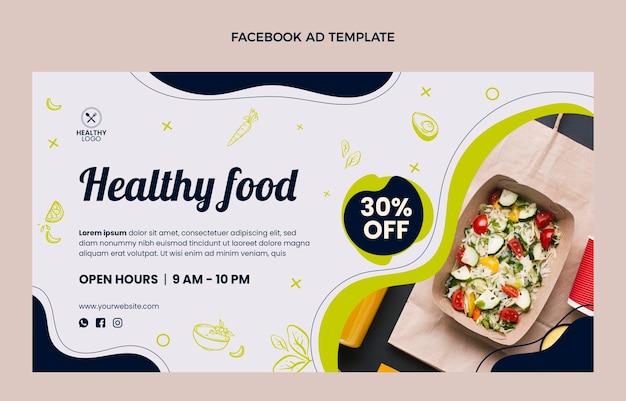 Free vector flat design food template with discount