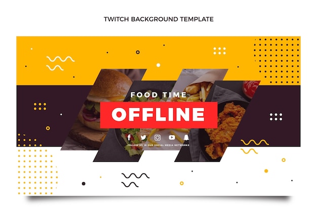 Free Vector flat design food twitch background