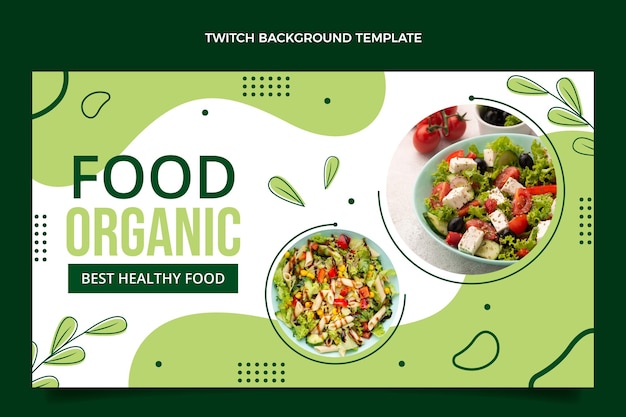 Flat design food twitch background