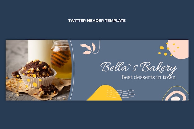 Flat design food twitter header