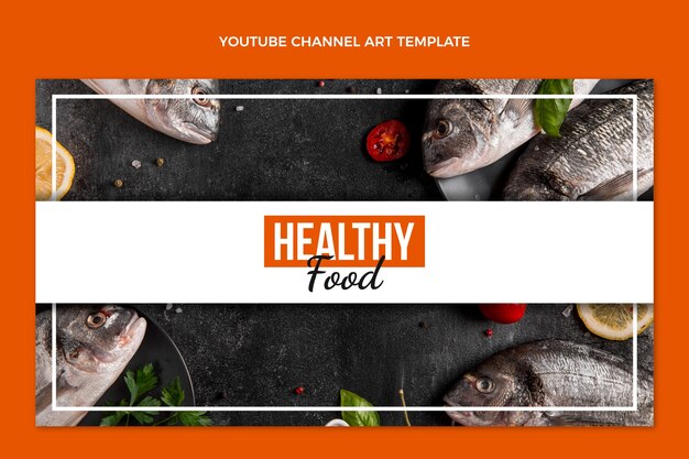 Flat design food youtube channel art