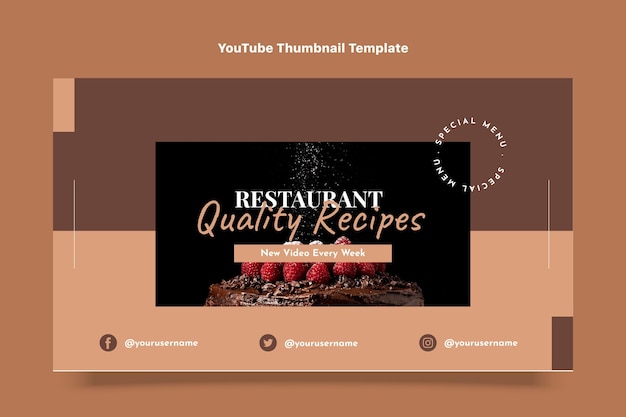 Free Vector flat design food youtube channel template