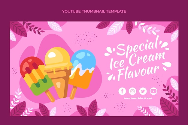 Free Vector flat design of food youtube thumbnail