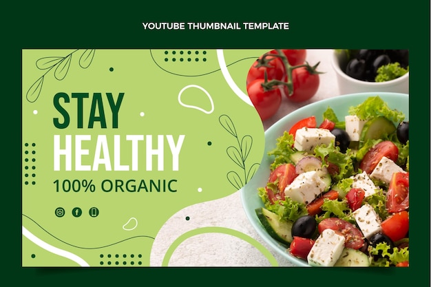 Flat design food youtube thumbnail