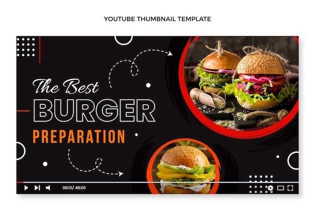 Free Vector flat design food youtube thumbnail