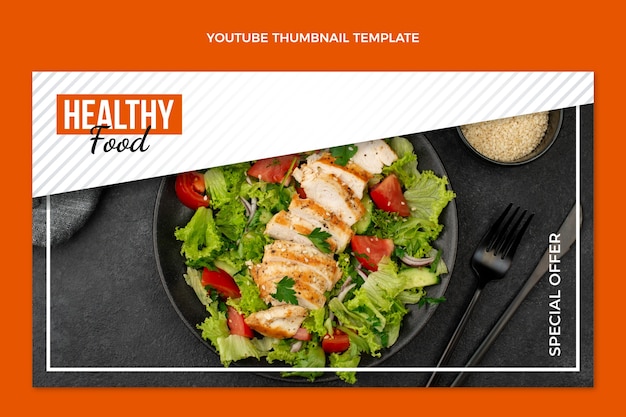 Flat design food youtube thumbnail