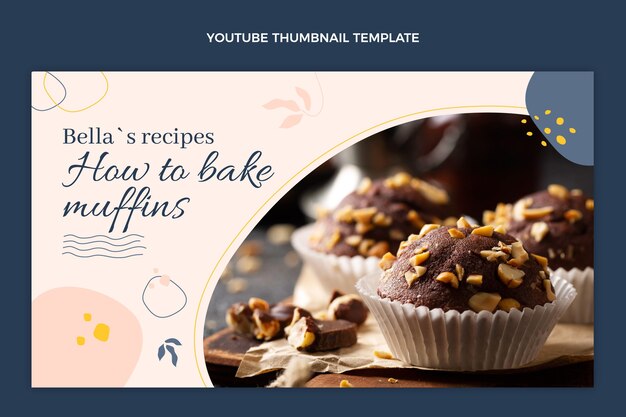 Flat design food  youtube thumbnail