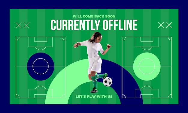 Free Vector flat design football game twitch background