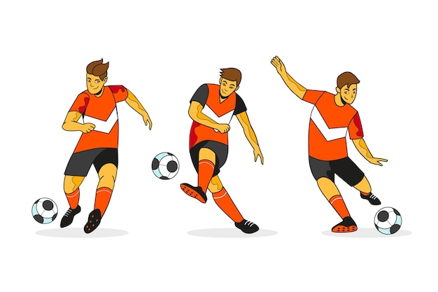 Free Vector flat design football player pack