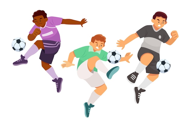 Free Vector flat design football players set