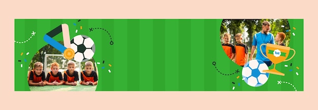 Flat design football team twitch banner