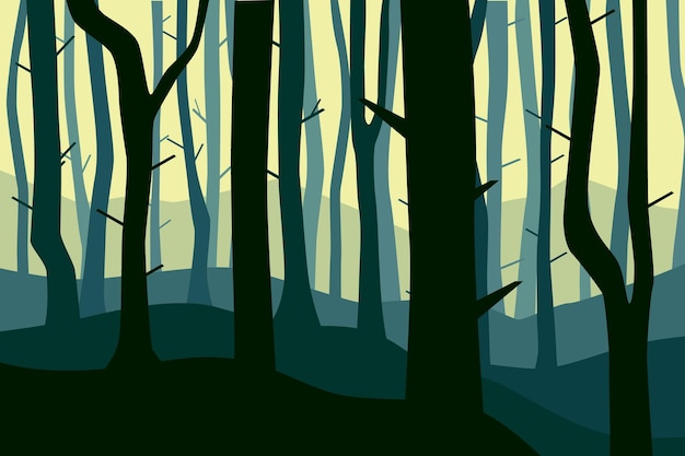 Free Vector flat design forest landscape