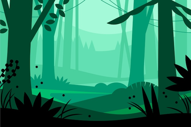 Flat design forest landscape