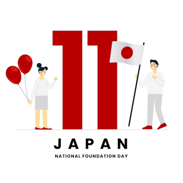 Flat design foundation day (japan)