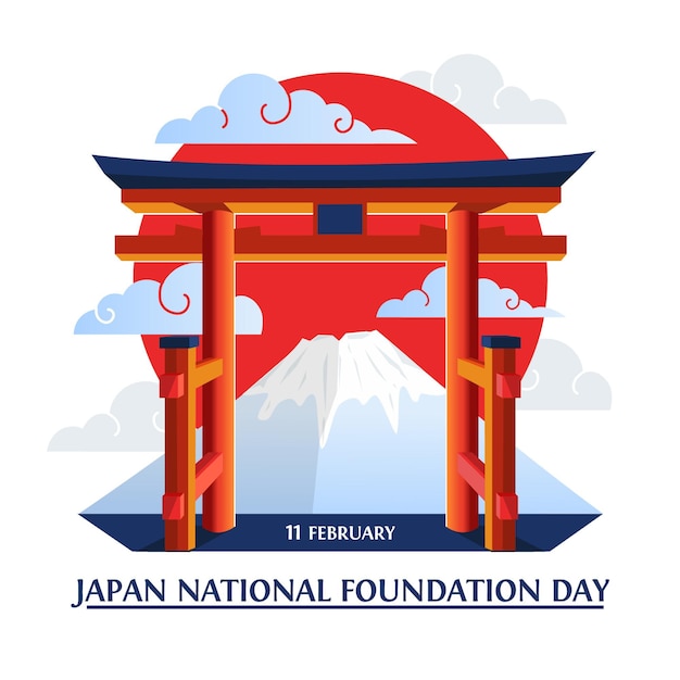 Free Vector flat design foundation day japan