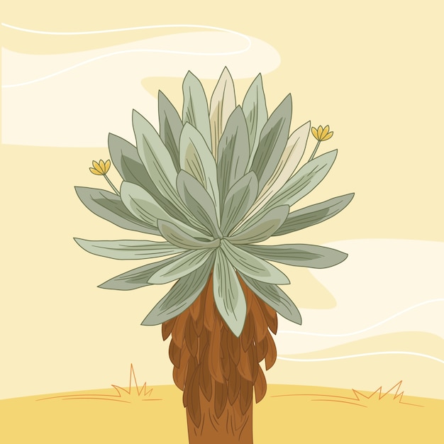 Free Vector flat design frailejon plant illustration