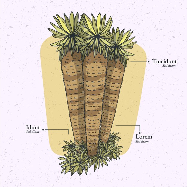 Flat design frailejon plant illustration