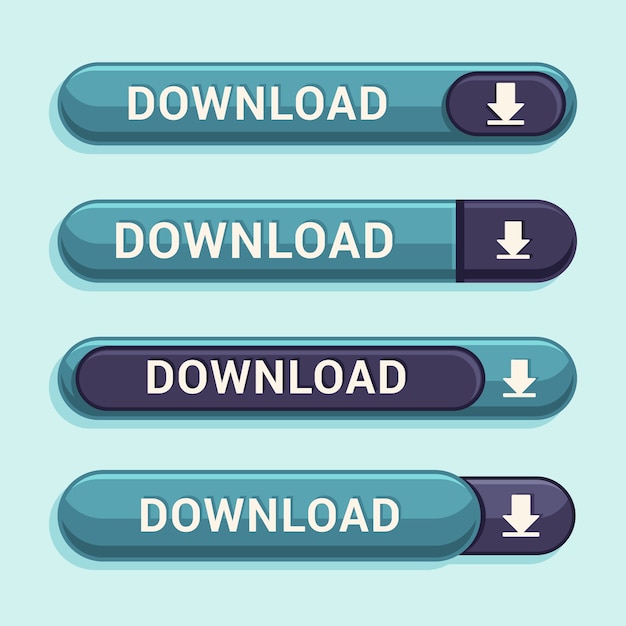 Flat design  free download buttons collection