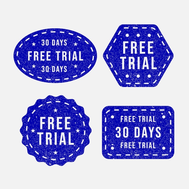 Free Vector flat design free trial labels