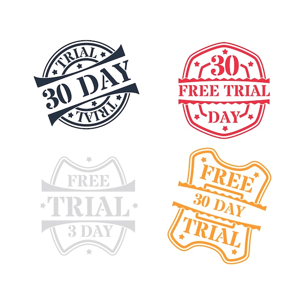 Flat design free trial labels