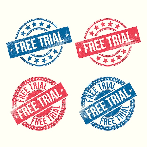 Flat design  free trial stamps set