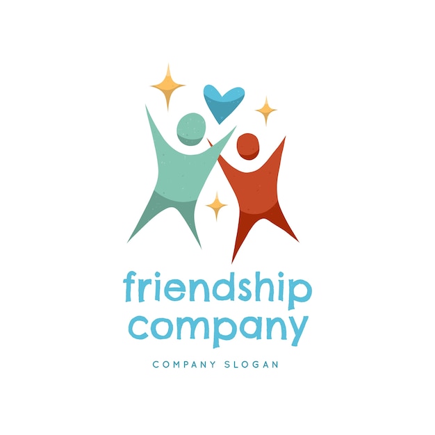 Flat design friends logo template