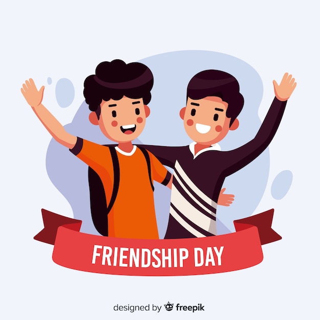 Flat design friendship day background