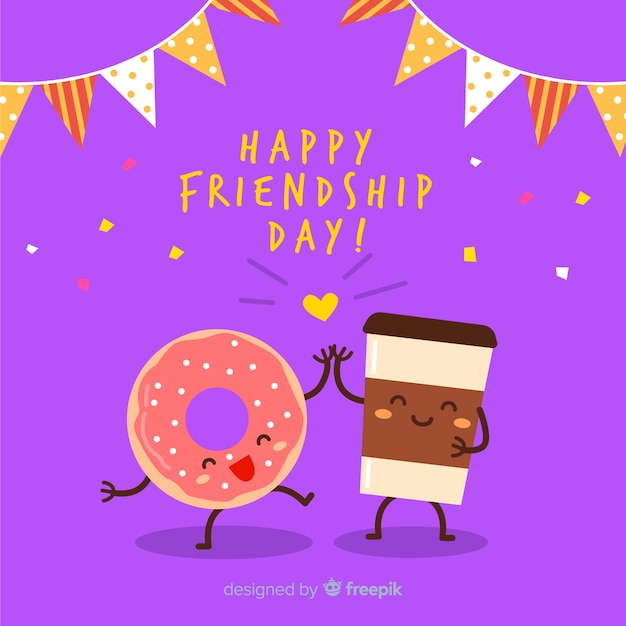 Flat design friendship day background