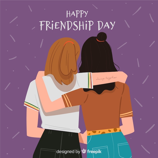 Free Vector flat design friendship day background