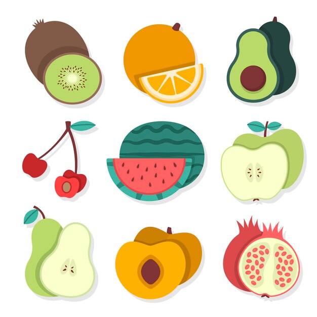 Flat design fruit collection